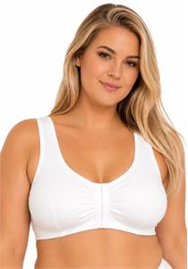 Cotton Front Close Bra White